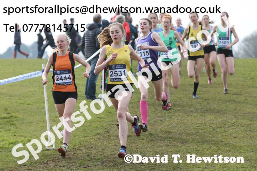 Womens under-20s 2016 Inter Counties Cross Country Champs. and Cross Challenge Final, Cofton Park, Birmingham. Photo: David T. Hewitson/Sports for All Pics